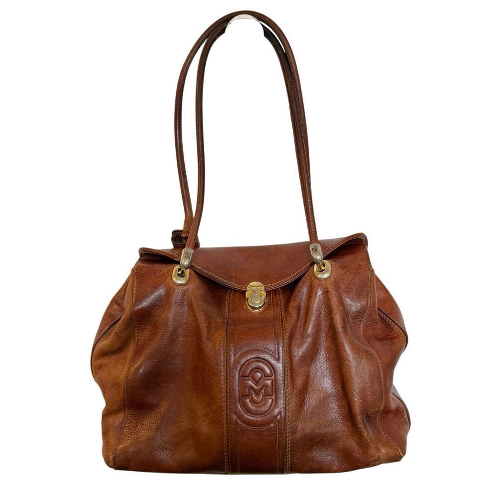 VintageโMarino Orlandi brown leather snap closure shoulder bag